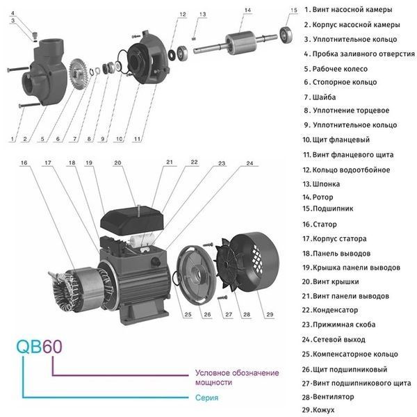 Поверхневий вихровий насос ZEGOR QB60 QB60 фото