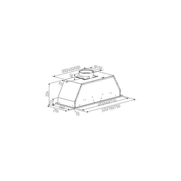 Витяжка кухонна Rosi&egrave;res RHG580/1PN/1, 60 см, 3 швидкості, клас B, 59 кВт&middot;год/рік, 70 дБ RHG580/1PN/1 фото