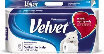 Velvet туалетний папір Soft White 8 рулонів 3 шари 150 відривів (5901478999009) VTPSW83 фото