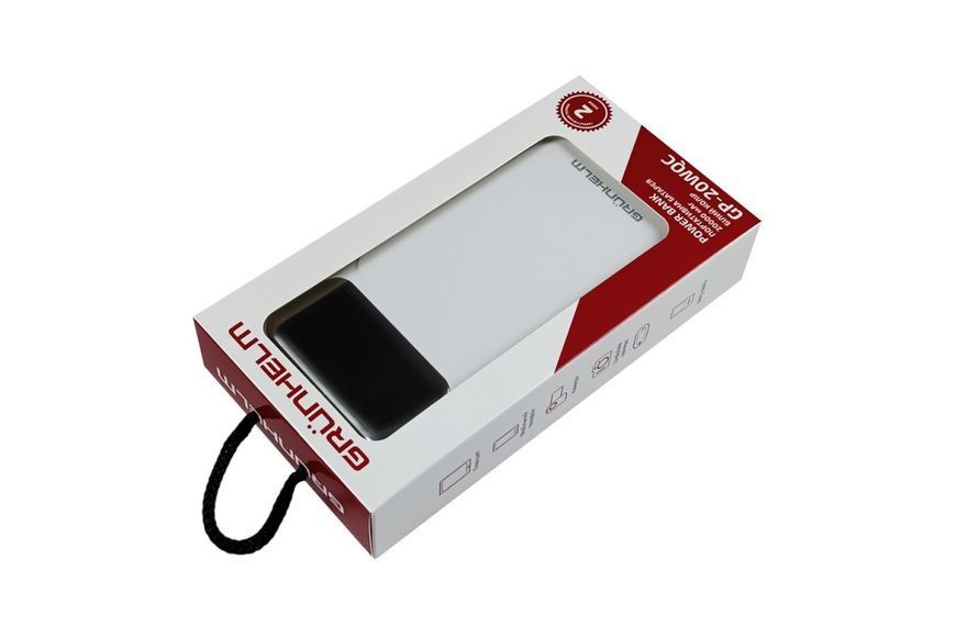 Повербанк GRUNHELM GP-20WQC 20000 mAh 22.5W білий GP-20WQC фото