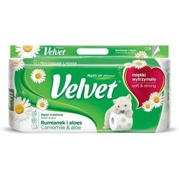 Velvet туалетний папір Camomile&Aloe 8 рулонів 3 шари 150 відривів (5901478999030) VTPCA83 фото
