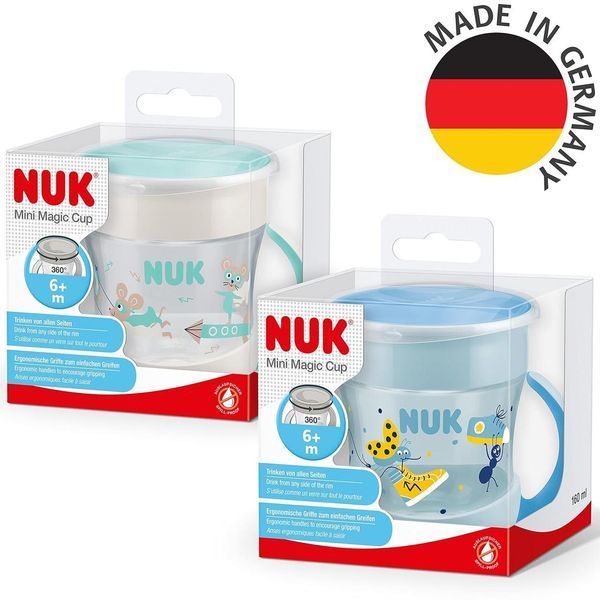 Набір чашок-непроливайок NUK Mini Magic Cup 160 мл (2 шт.), для хлопчика W25-ED8192 фото