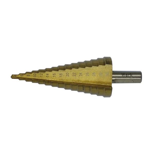 Свердло ступінчате по металу WERK 4-32mm (4,6,8,10,12,14,16,18,20,22,24,26,28,30,32) 2039908 фото