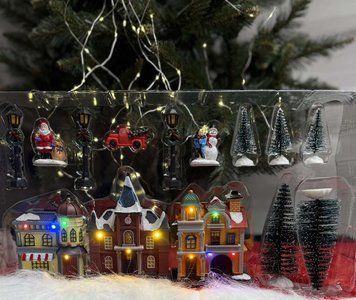 Святковий набір &laquo;Різдвяне містечко з LED-підсвіткою&raquo; 45&times;25 см WINTERSET45-2 фото