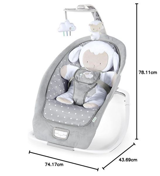 Шезлонг-гойдалка Ingenuity Cuddle Lamb з вібрацією та мелодіями W25-ED8919 фото