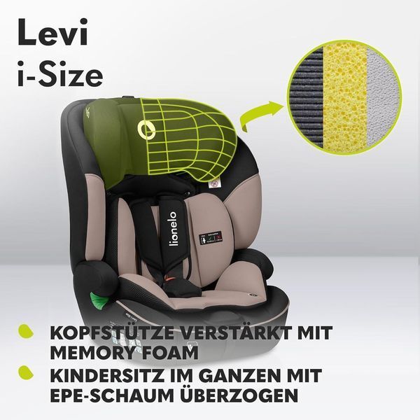 Дитяче автокрісло Lionelo Levi i-Size, 76&ndash;150 см W25-ED8773 фото