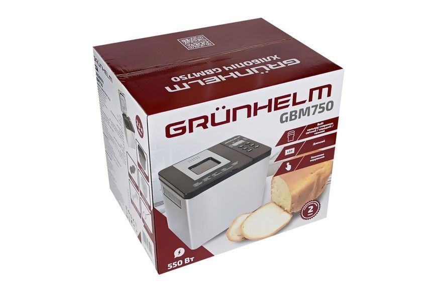 Хлібопічка GRUNHELM GBM750, 550 Вт GBM750 фото