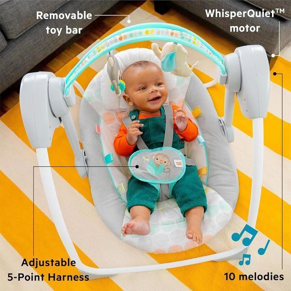 Автоматичний шезлонг-гойдалка Bright Starts Whimsical Wild W25-ED8810 фото