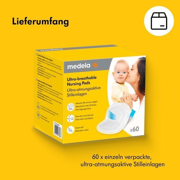 Вкладиші для грудей Medela Ultra breathable, 60 шт. W25-ED9613 фото