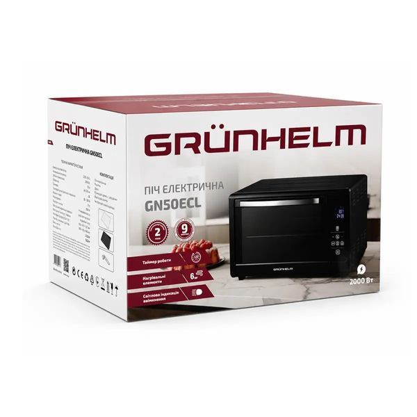 Електрична піч GRUNHELM GN50ECL 50 л 2000 Вт чорна GN50ECL фото
