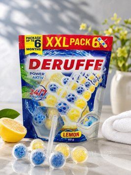 DERUFFE туалетні блоки для унітазу Lemon XXL Pack 6 шт (4820291450652) BWDERLEM6 фото