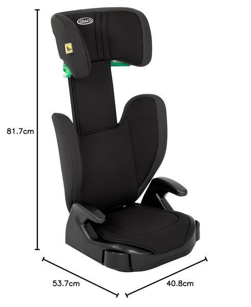 Автокрісло-бустер Graco Junior Maxi i-Size R129 з регульованими підлокітниками та підголівником, чорний W25-ED9215 фото