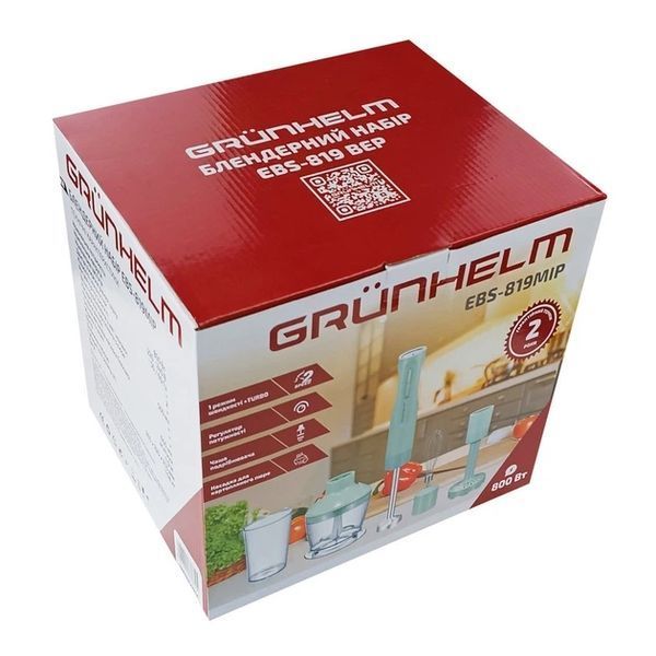 Блендерний набір GRUNHELM EBS-819MIP м&rsquo;ятний 800 Вт EBS-819MIP фото