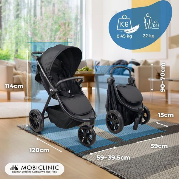 Коляска Mobiclinic Kids Agnes, 3-колісна W25-ED7977 фото