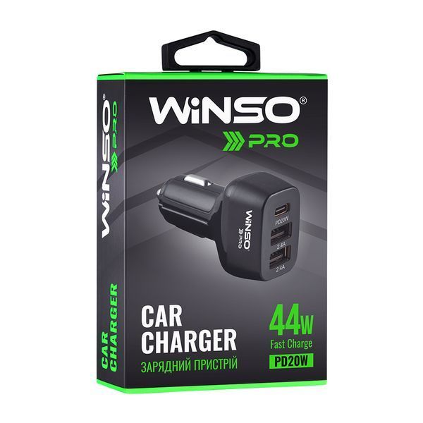 Автомобільний зарядний пристрій WINSO PRO 44W USB-C + 2&times;USB-A 222044 фото