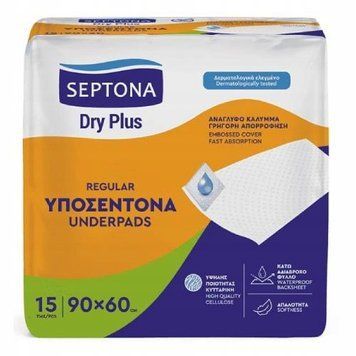 Septona пелюшки вологопоглинаючі одноразові Dry Plus Extra 60&times;90 см 15 шт (5201410890310) SUPDPE6090 фото