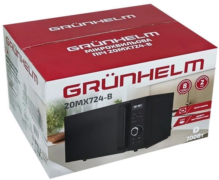 Мікрохвильова піч GRUNHELM 20MX724-B чорна 20 л 20MX724-B фото