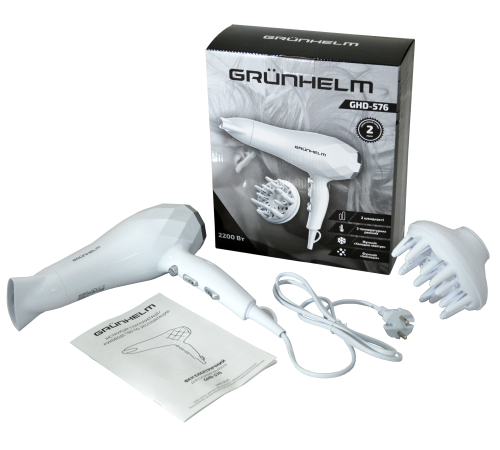 Фен GRUNHELM GHD-576 2200 Вт з дифузором GHD-576 фото