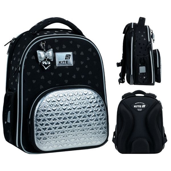 Рюкзак каркасний Kite Black&Silver (K26-556M-2) K26-556M-2 фото