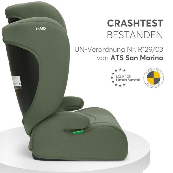 Автокрісло KikkaBoo i-Aid i-Size 15&ndash;36 кг, армійське зелене W25-ED8868 фото