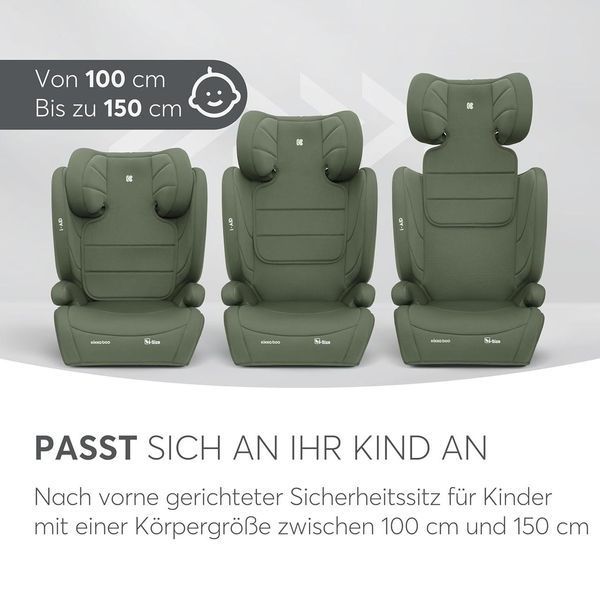 Автокрісло KikkaBoo i-Aid i-Size 15&ndash;36 кг, армійське зелене W25-ED8868 фото