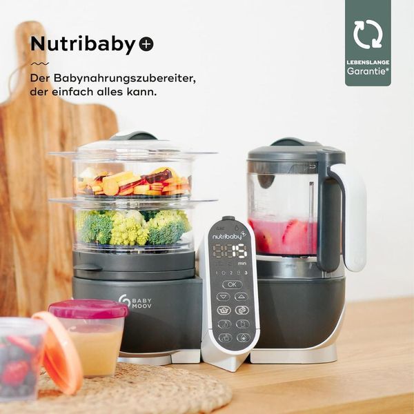 Мультифункціональний кухонний робот Babymoov Nutribaby Plus Industrial Grey, 2200 мл W25-ED9194 фото