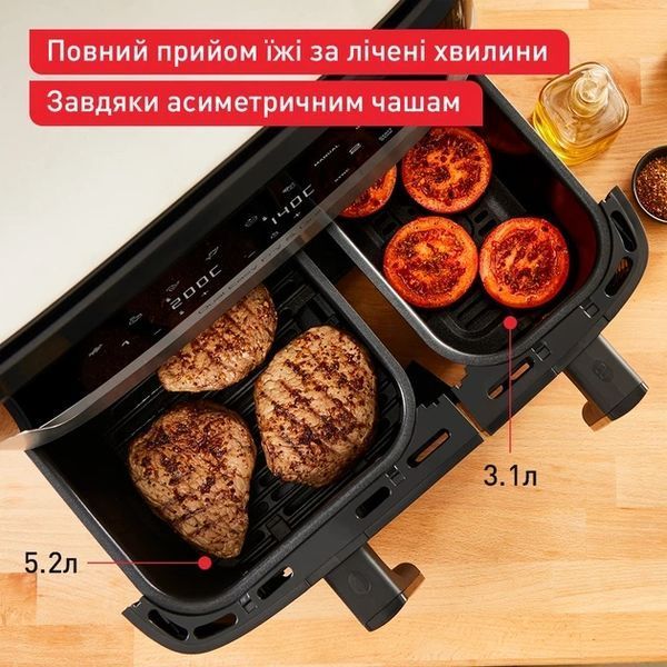 Мультипіч TEFAL EY905D10, 2700Вт/8,3 л:5,2+3,1/8 програм/Сенсорне керування/Нерж.сталь/Чорний EY905D10 фото