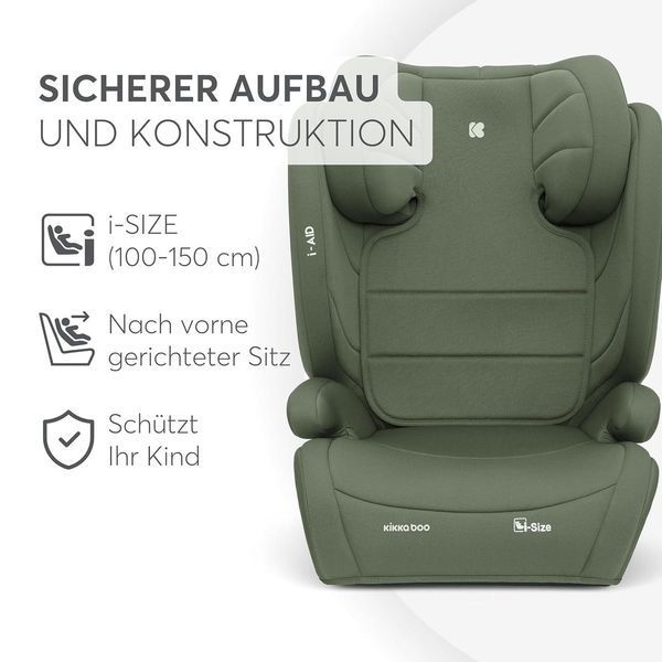 Автокрісло KikkaBoo i-Aid i-Size 15&ndash;36 кг, армійське зелене W25-ED8868 фото