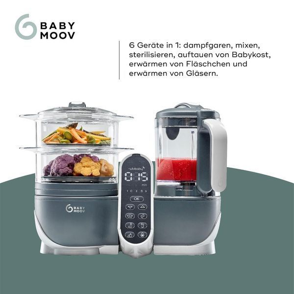 Мультифункціональний кухонний робот Babymoov Nutribaby Plus Industrial Grey, 2200 мл W25-ED9194 фото