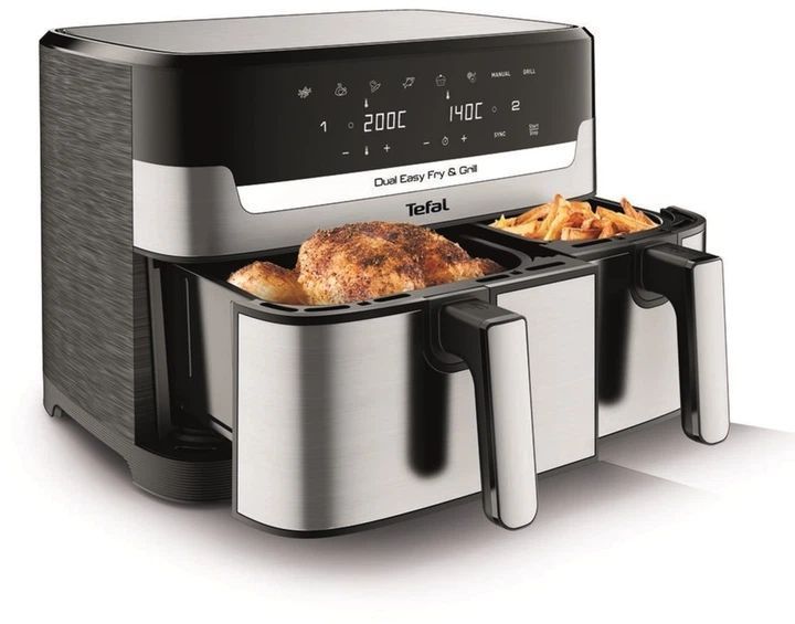 Мультипіч TEFAL EY905D10, 2700Вт/8,3 л:5,2+3,1/8 програм/Сенсорне керування/Нерж.сталь/Чорний EY905D10 фото