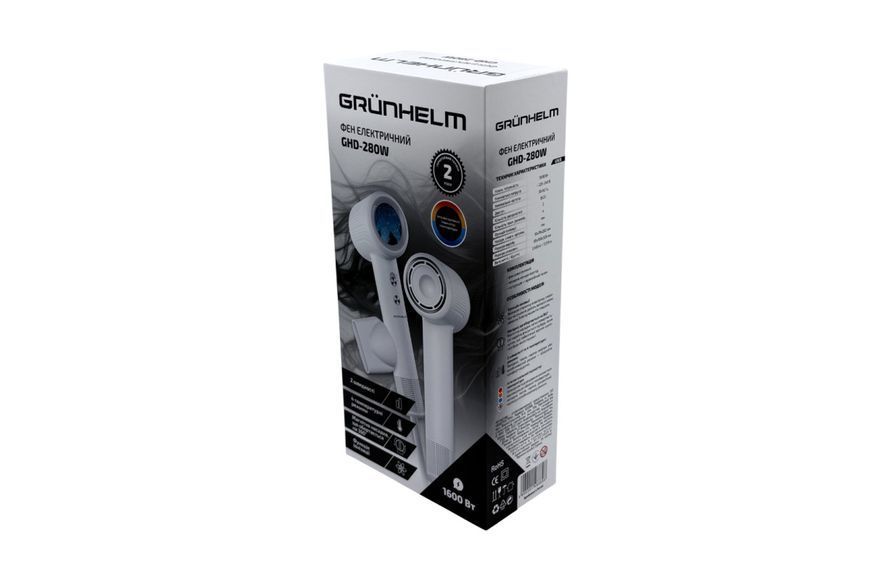 Фен GRUNHELM GHD-280W білий 1600 Вт GHD-280W фото