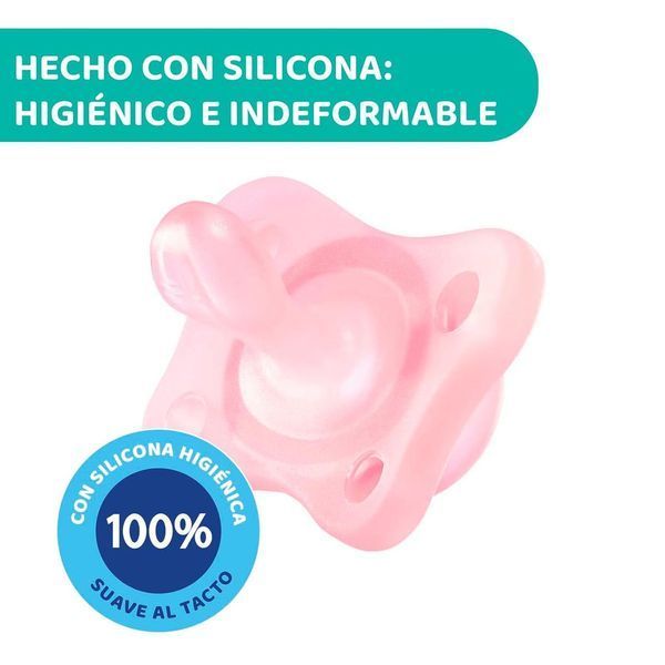 Пустунчик Chicco Mini Soft 2&ndash;6 міс., силіконові, рожеві, 2 шт. W25-ED9427 фото