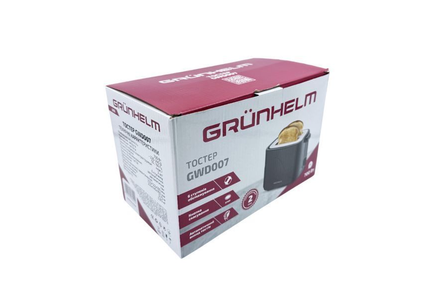 Тостер GRUNHELM GWD007 700 Вт чорний GWD007 фото