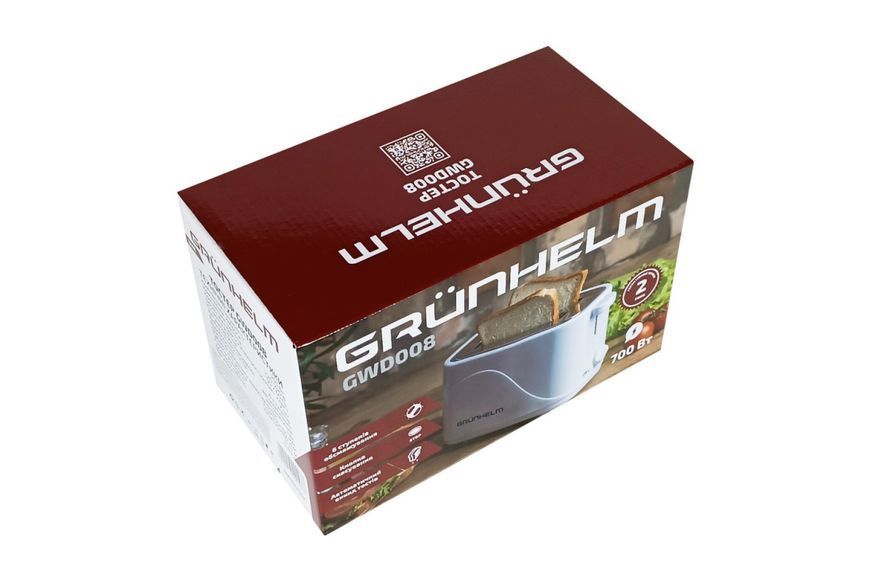 Тостер GRUNHELM GWD008 700 Вт білий GWD008 фото