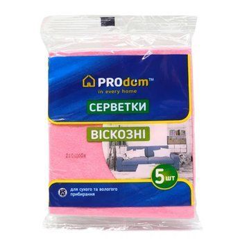 ProDom Серветки віскозні 30&times;36 см 5 шт (4820185120470) PVC30365 фото