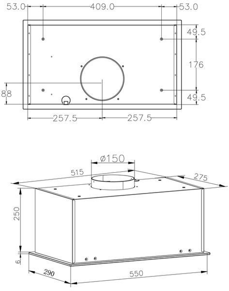 Витяжка телескопічна HANSA OMP 6553 BGH OMP6553BGH фото
