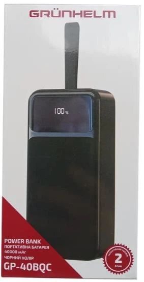 Повербанк GRUNHELM GP-40BQC 40000 mAh чорний GP-40BQC фото