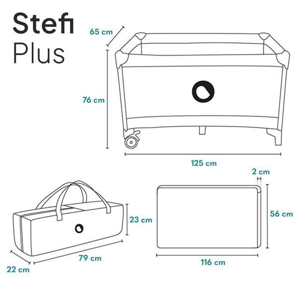 Ліжечко-манеж Lionelo Stefi Plus 2-в-1, до 15 кг W25-ED8865 фото