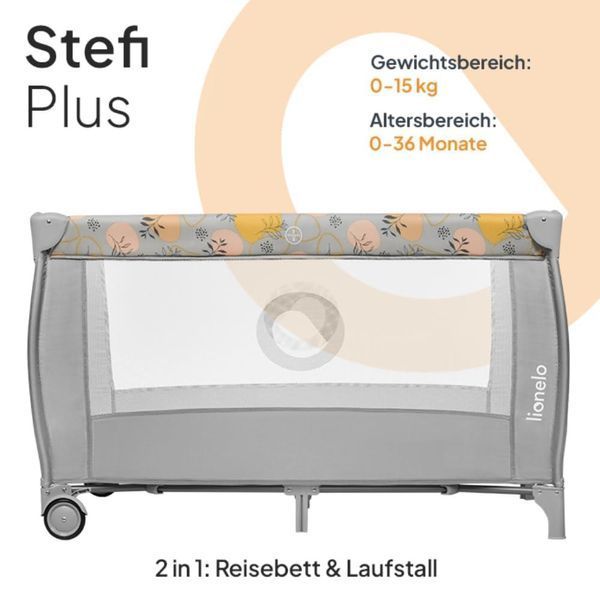 Ліжечко-манеж Lionelo Stefi Plus 2-в-1, до 15 кг W25-ED8865 фото