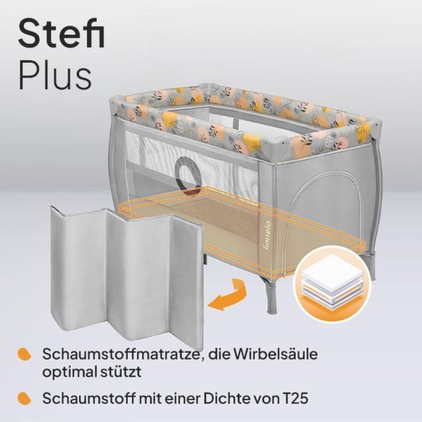 Ліжечко-манеж Lionelo Stefi Plus 2-в-1, до 15 кг W25-ED8865 фото